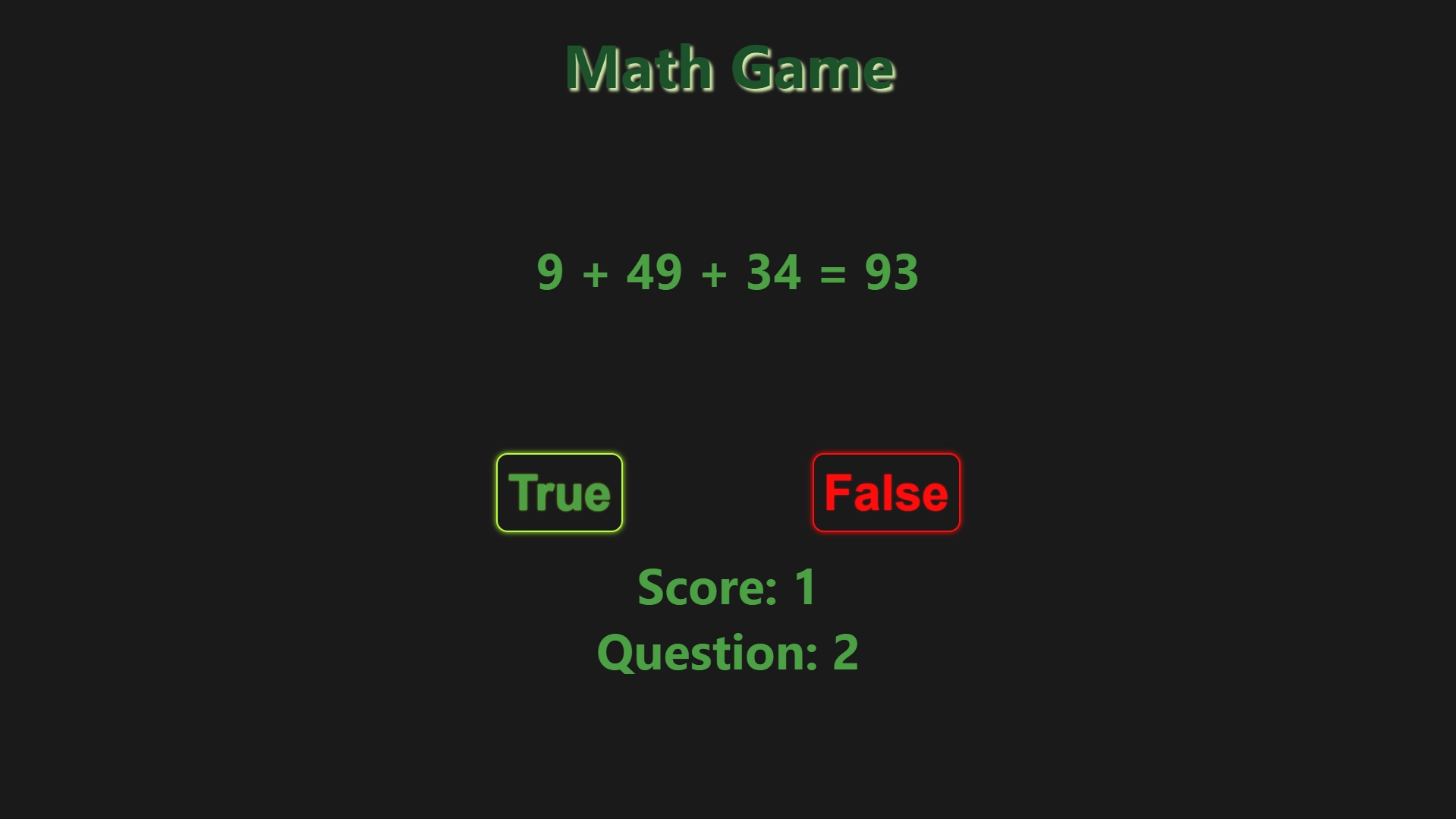 React Math Game-image